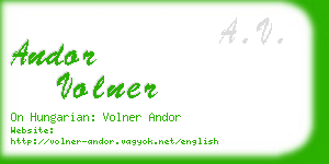 andor volner business card